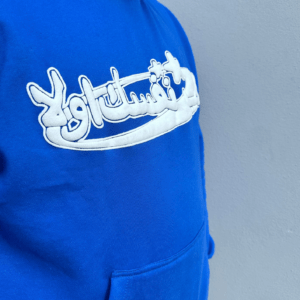 OVER SIZED UNISEX PUFF PRINT HOODIE – LOVE YOUR SELF FIRST (BLUE)