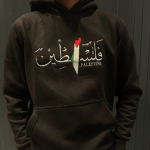 Regular Fit Palestine Hoodie | BLACK