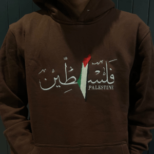 Regular Fit Palestine Hoodie | Brown