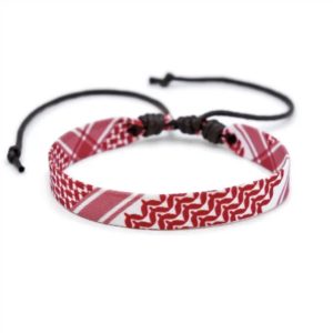 Palestine Red & White Keffiyeh Bracelet