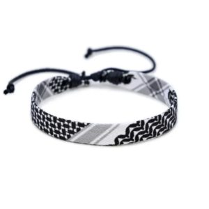 Palestine Black & White Keffiyah Bracelet